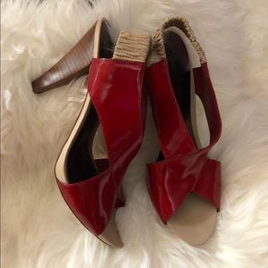 Patent leather sling back high heel